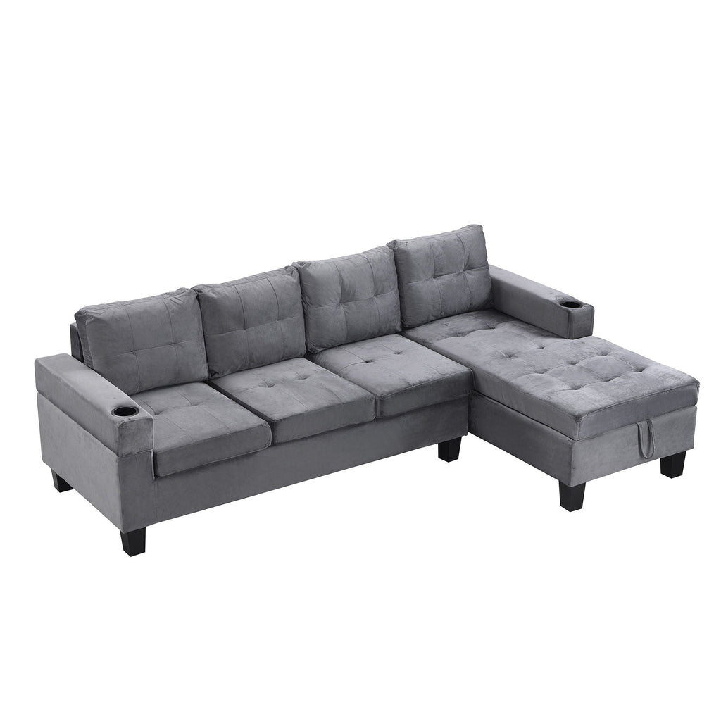 Modern Sectional Sofa Set With L Shape Chaise Lounge And Storage by Unique Piece Furniture