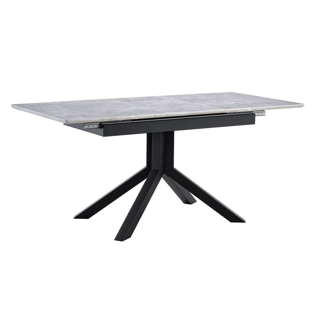 Rectangular Dining Table With Geometric Legs For Dining Room - Light Gray by Unique Piece Furniture