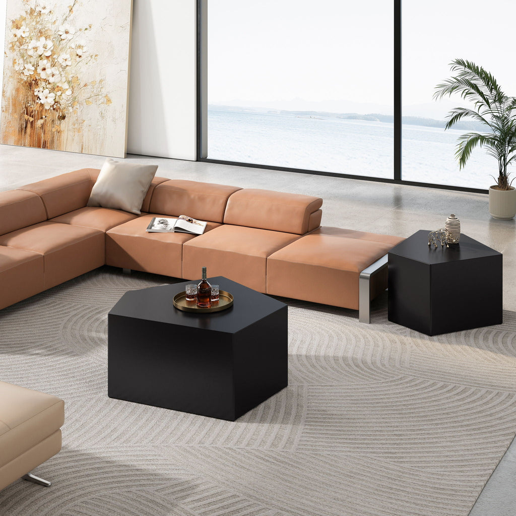 Irregular Pentagon Nesting Coffee Table Set by Unique Piece Furniture