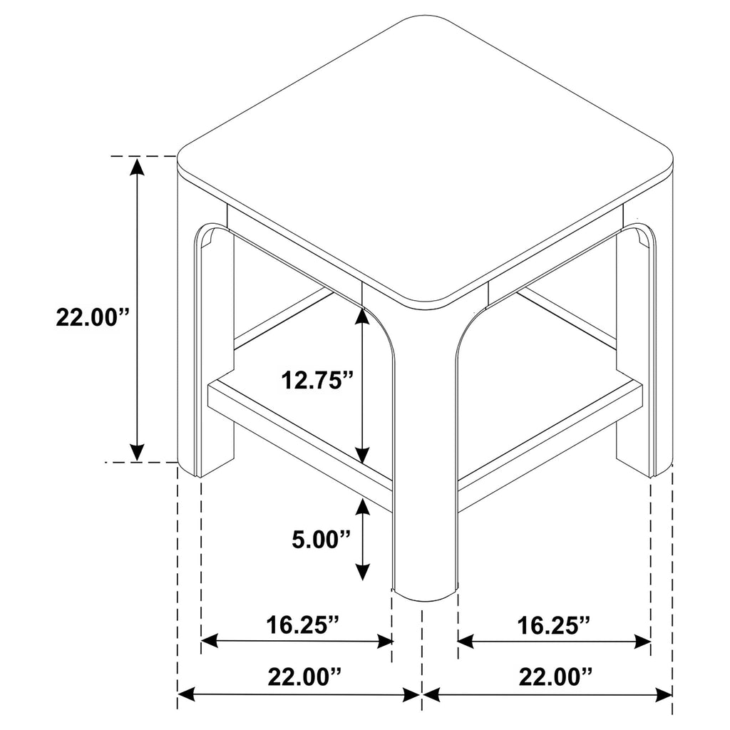 Solano Square Wood Side End Table with Shelf Weathered Mango by Unique Piece Furniture