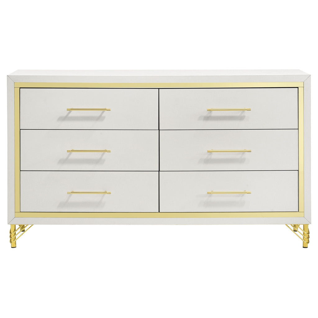 Lucia 6-drawer Dresser Cabinet White by Unique Piece Furniture