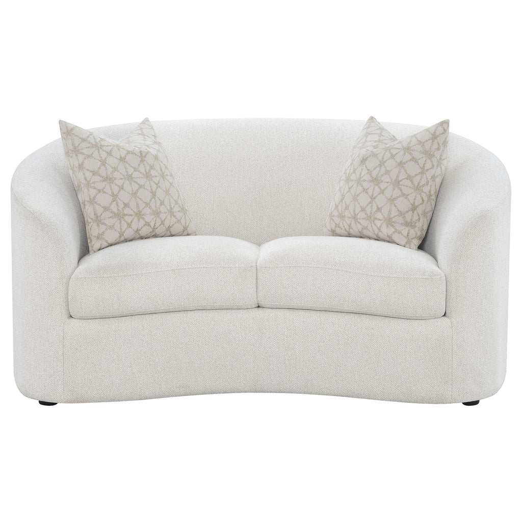 Rainn Boucle Upholstered Sloped Arm Loveseat Latte by Unique Piece Furniture