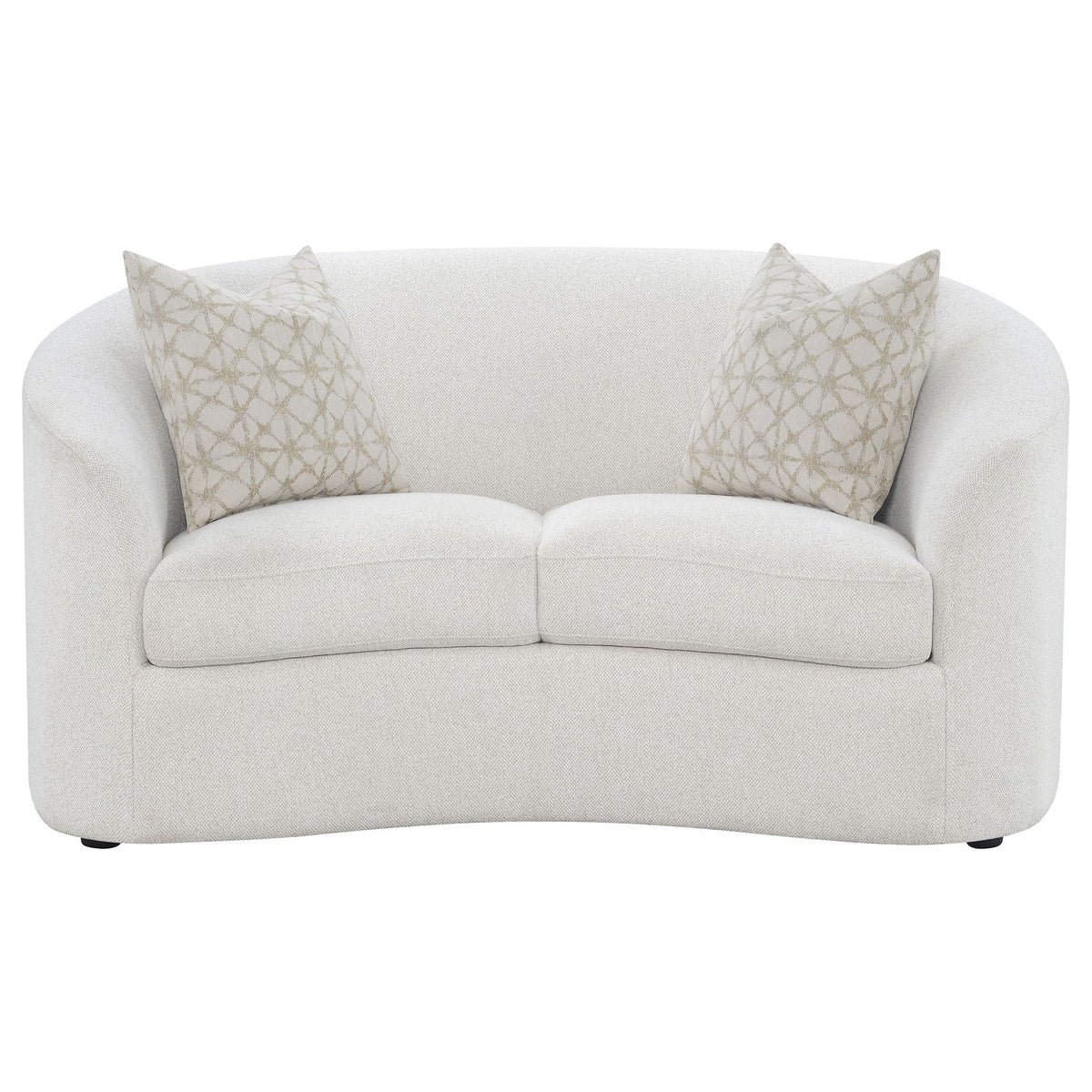 Rainn Boucle Upholstered Sloped Arm Loveseat Latte by Unique Piece Furniture