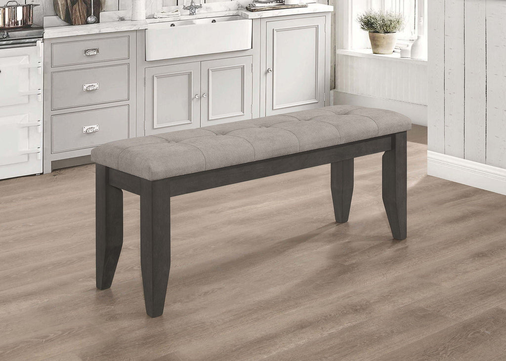 Dalila Fabric Upholstered Wood Dining Bench Dark Grey by Unique Piece Furniture