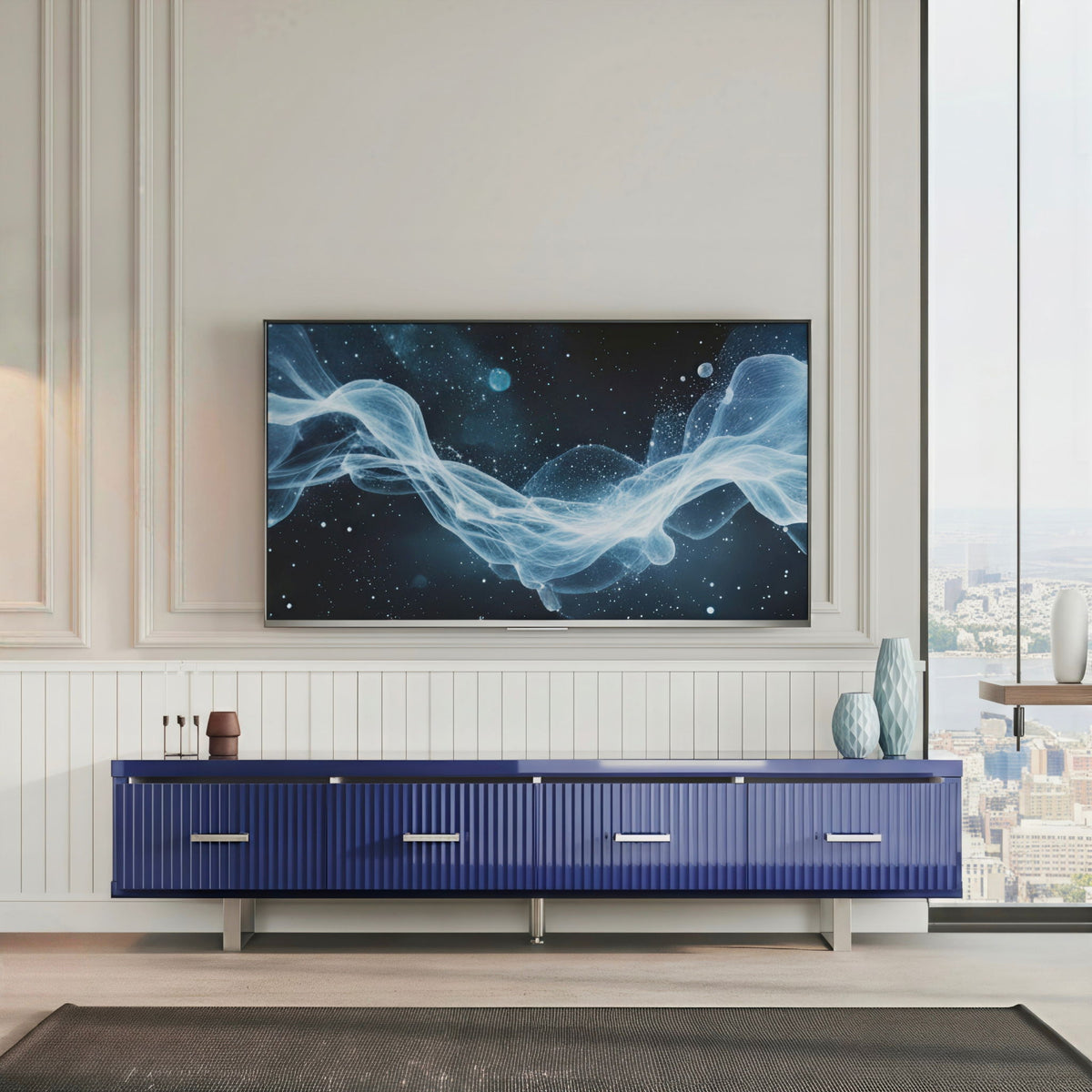 TV Stand With Slatted Drawers by Unique Piece Furniture