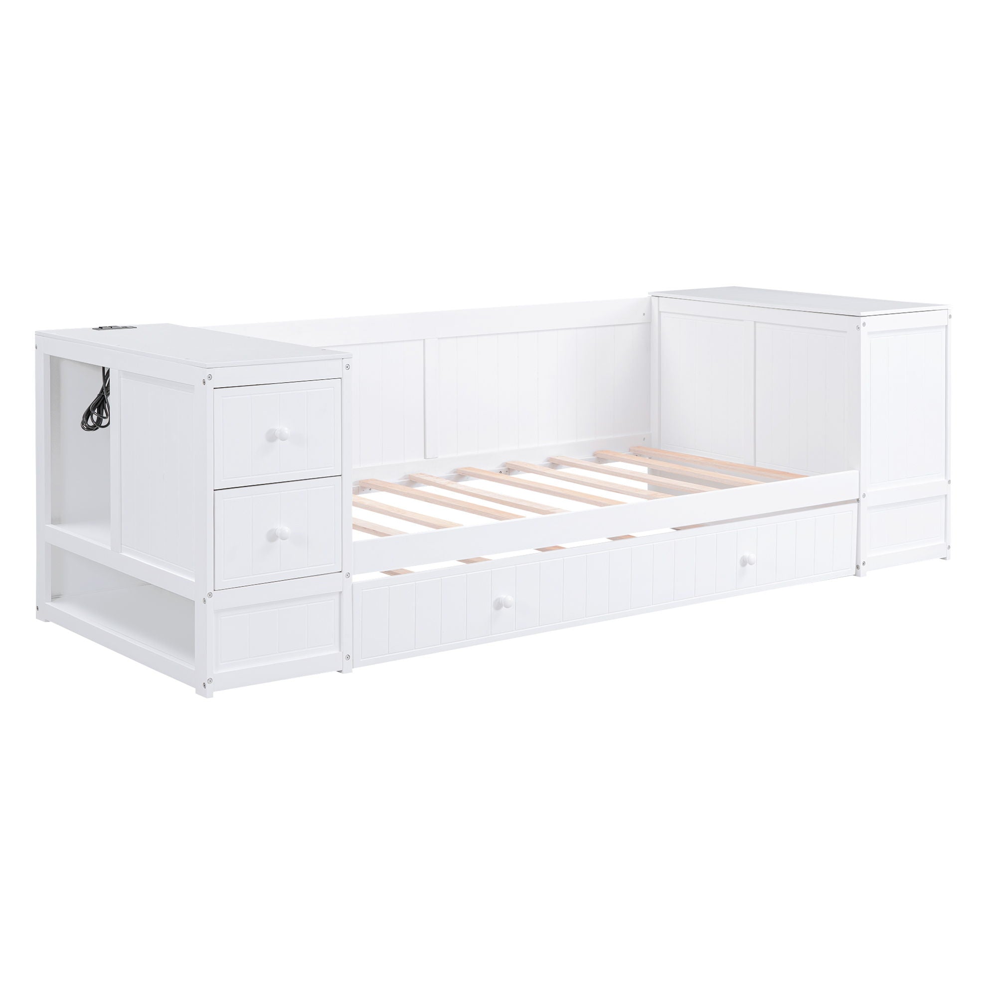 Daybed With Storage Arms, Trundle And Charging Station by Unique Piece Furniture