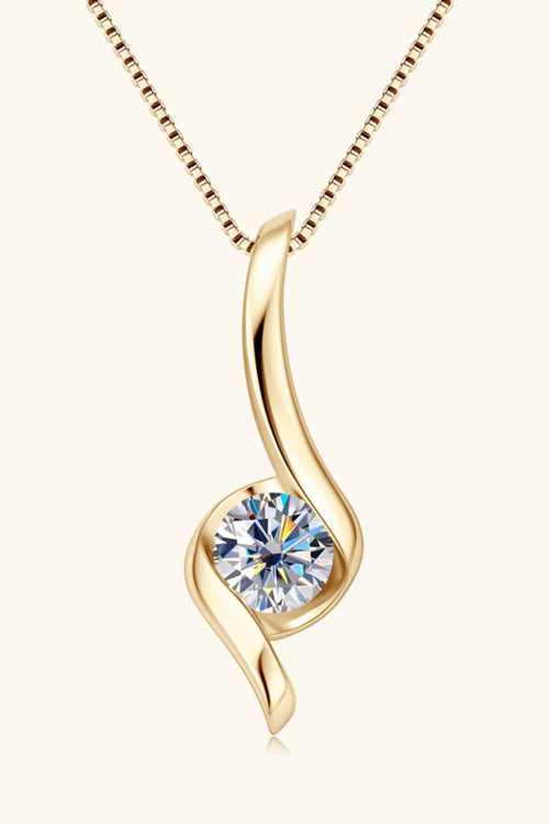 1 Carat Moissanite 925 Sterling Silver Necklace by Wild and Free Boutique