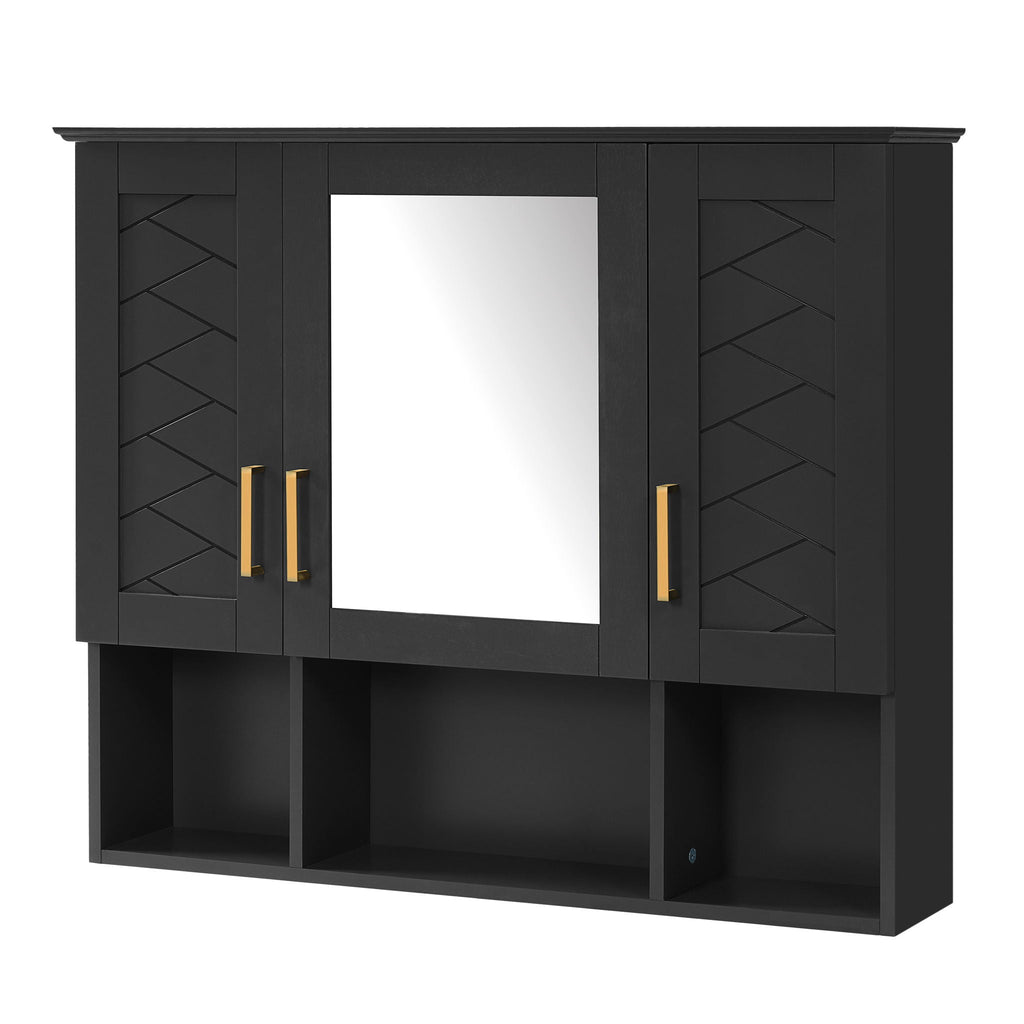 Modern Wall Mounted Medicine Cabinet With Adjustable Shelves, Soft Close Doors, High Define Mirror by Unique Piece Furniture