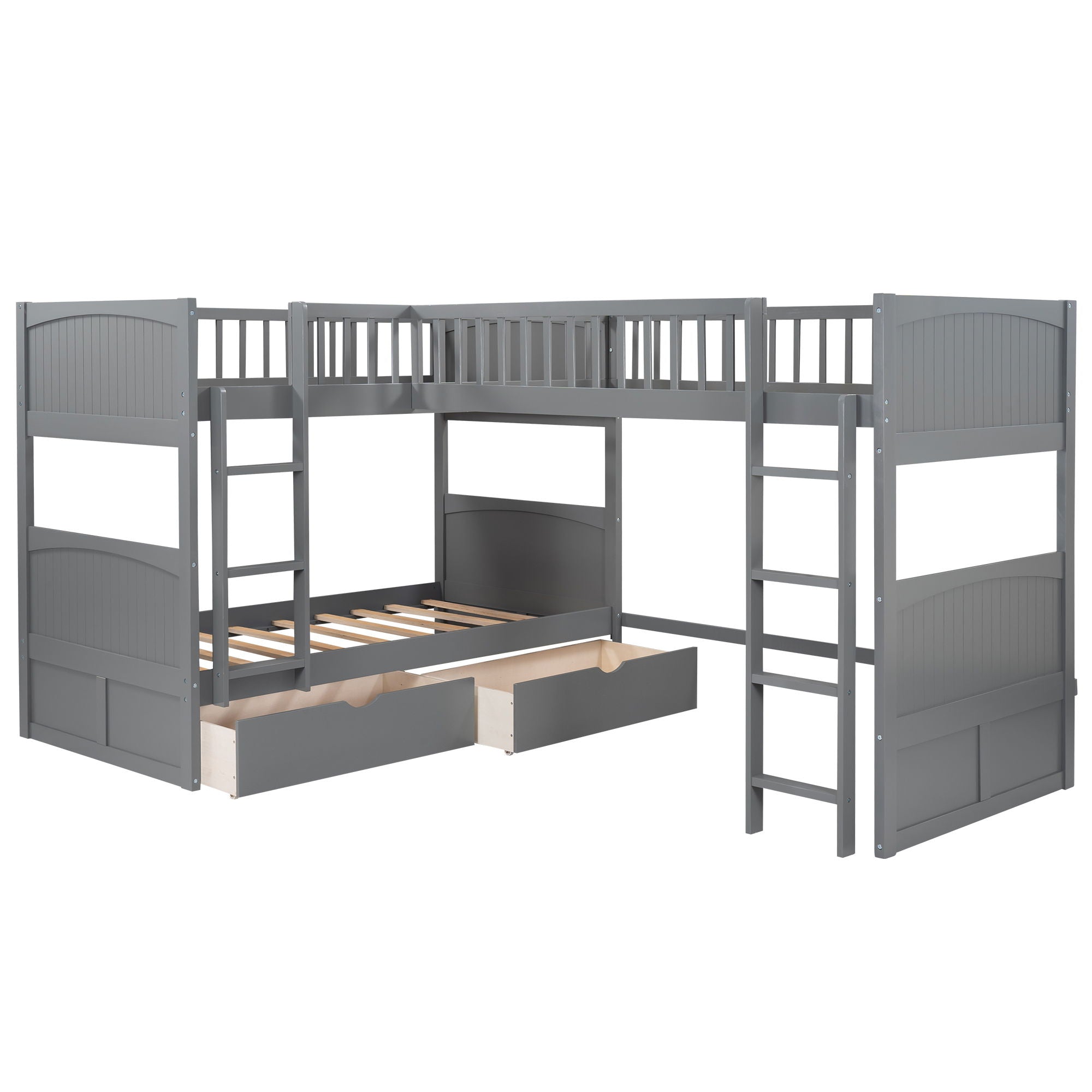 Bunk Bed With Loft And 2 Drawers by Unique Piece Furniture