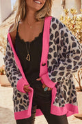 Khaki Oversize Color Block Trim Button Down Leopard Print Cardigan by Wild and Free Boutique