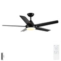 Ceiling Fan With Lights And Remote Control, Reversible DC Motor, 6 Speeds, 3 Cct Dimmable LED, Quiet Timer For Indoor - Black by Unique Piece Furniture