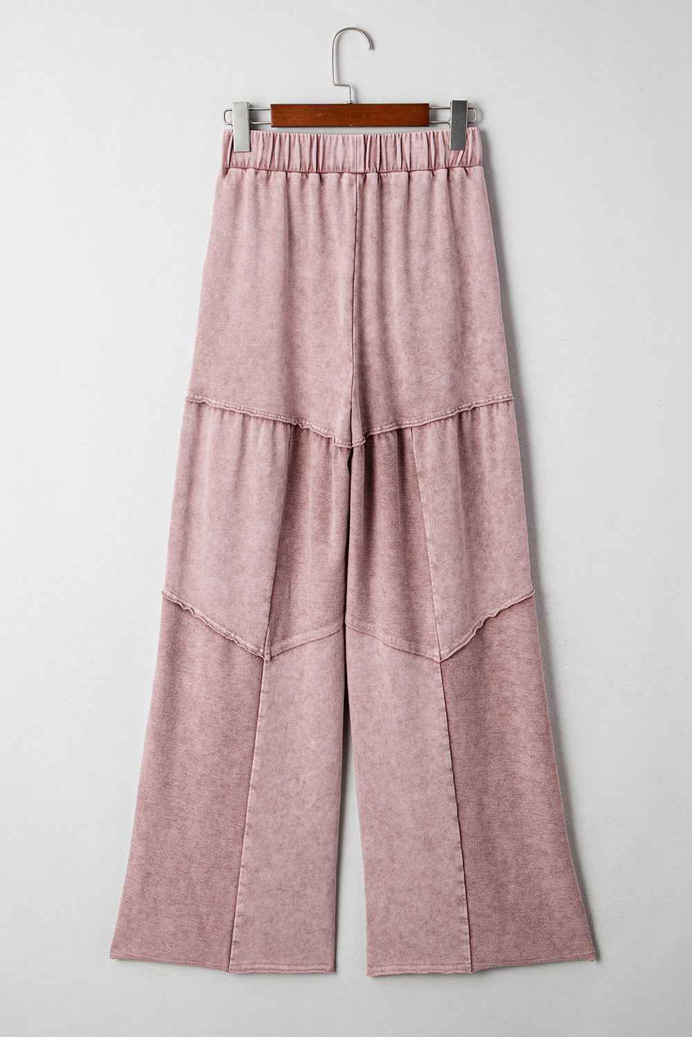 Mineral Wash Tiered Wide Leg Patchwork Drawstring Pants by Wild and Free Boutique
