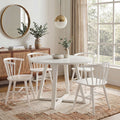Edo - 5 Piece Dining Set, Trestle Dining Table With 4 Windsor Chairs - White by Unique Piece Furniture