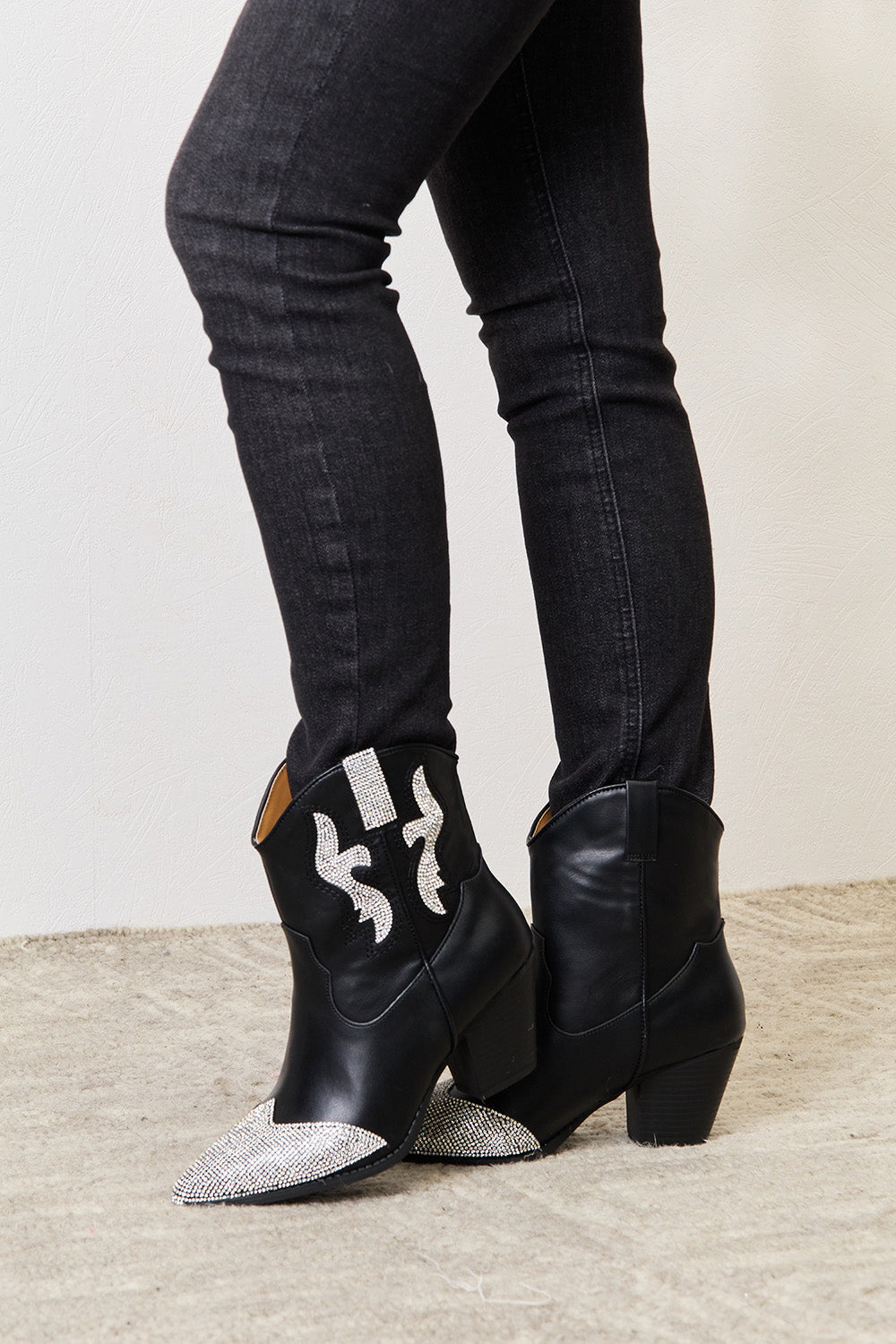 East Lion Corp Rhinestone Pointed Boots by Wild and Free Boutique