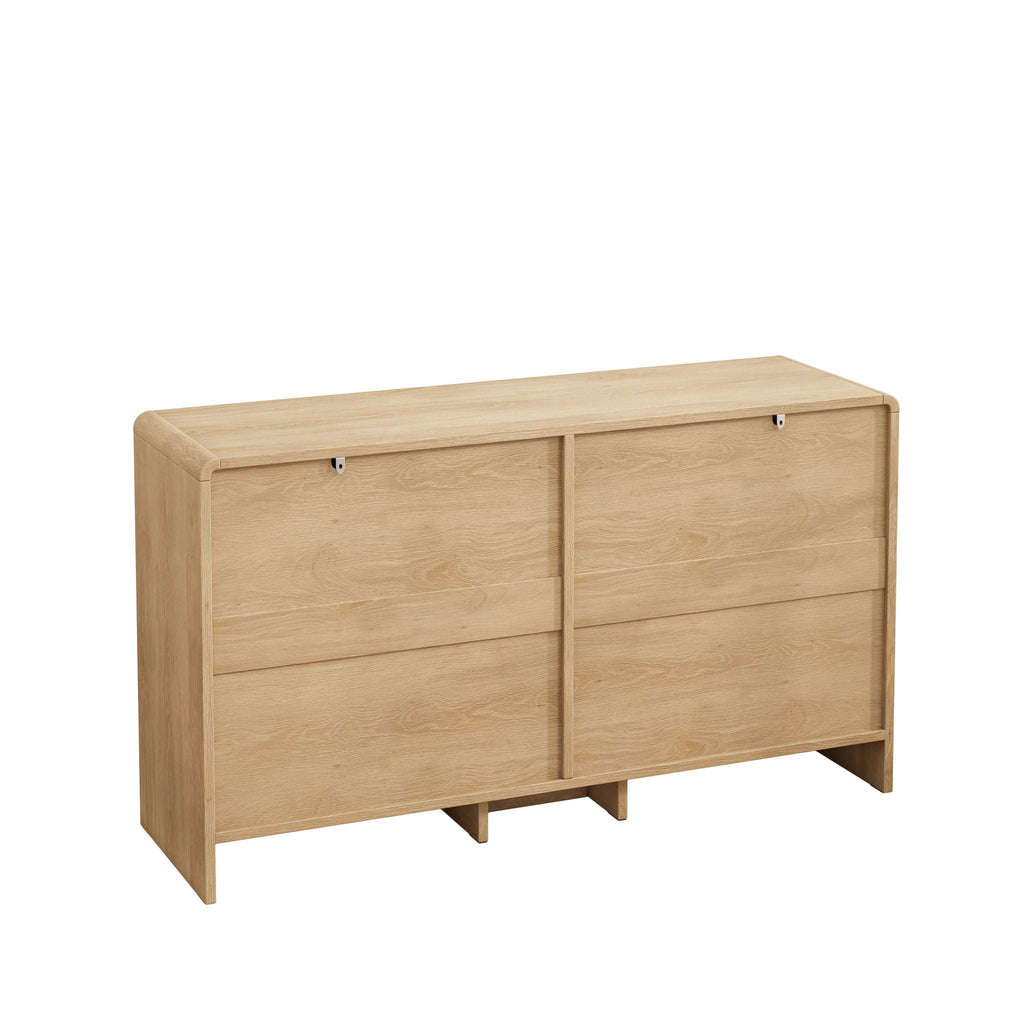 Modern Arc Shaped Corner Rattan Cabinet With 6 Drawers by Unique Piece Furniture