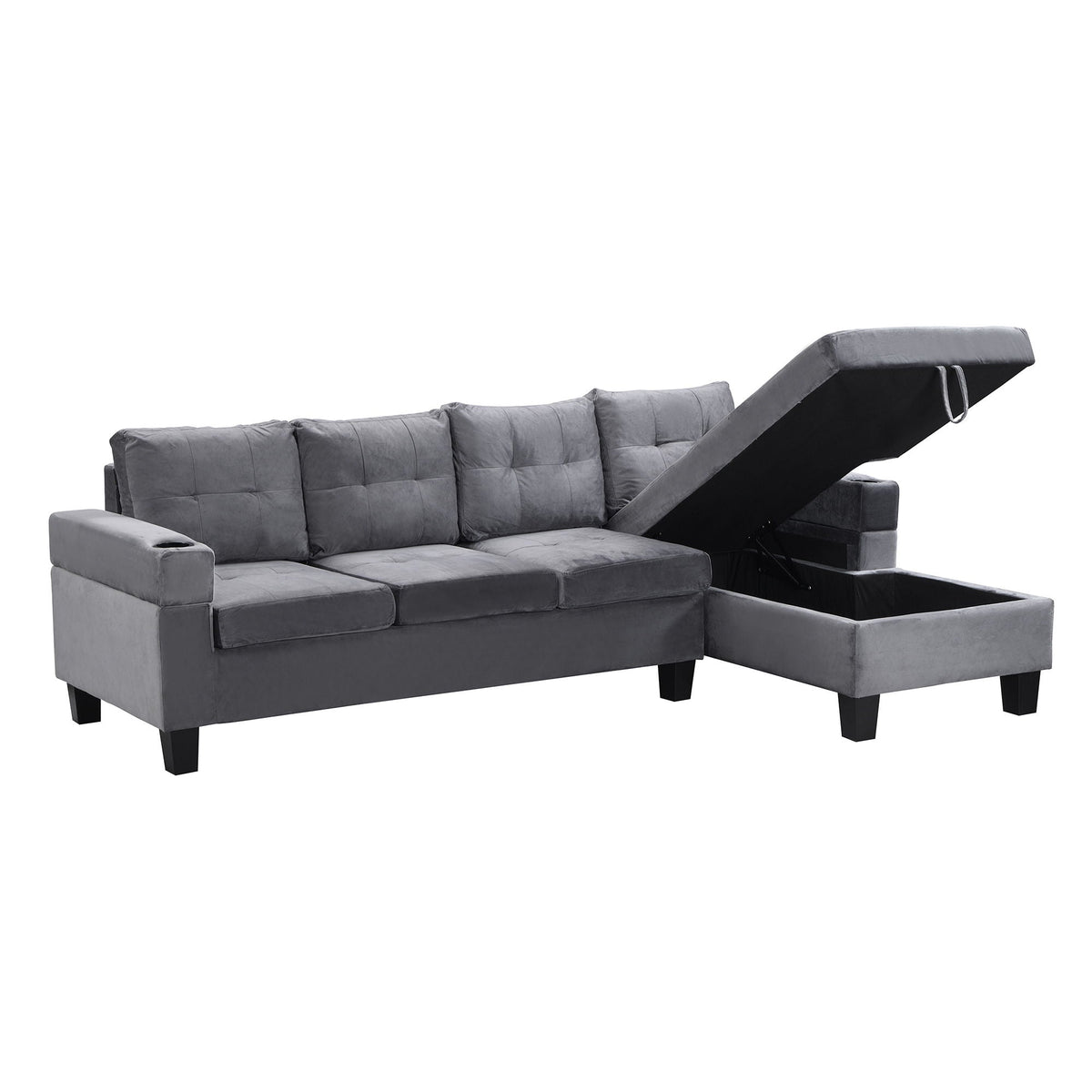 Modern Sectional Sofa Set With L Shape Chaise Lounge And Storage by Unique Piece Furniture