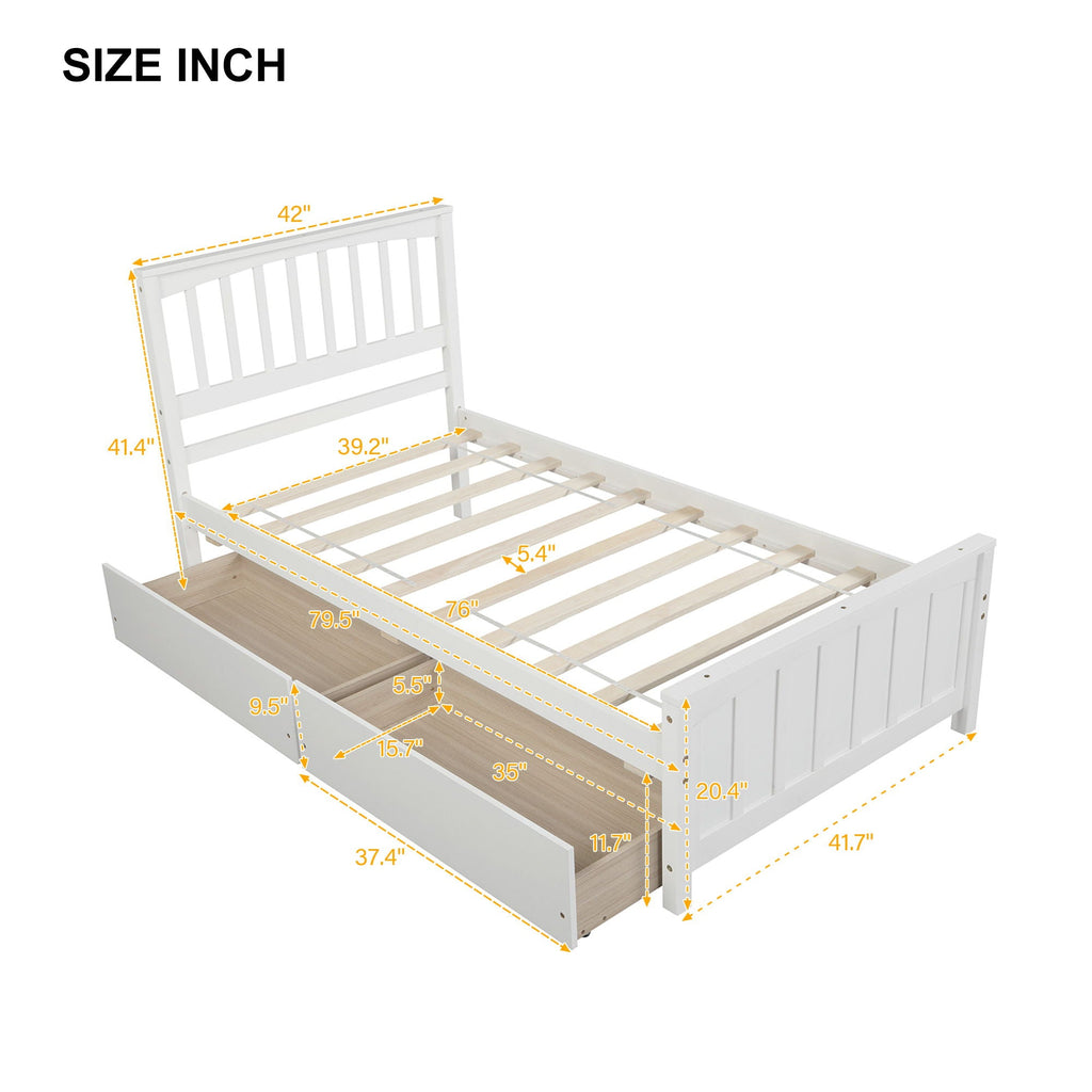 Platform Bed With Two Drawers by Unique Piece Furniture