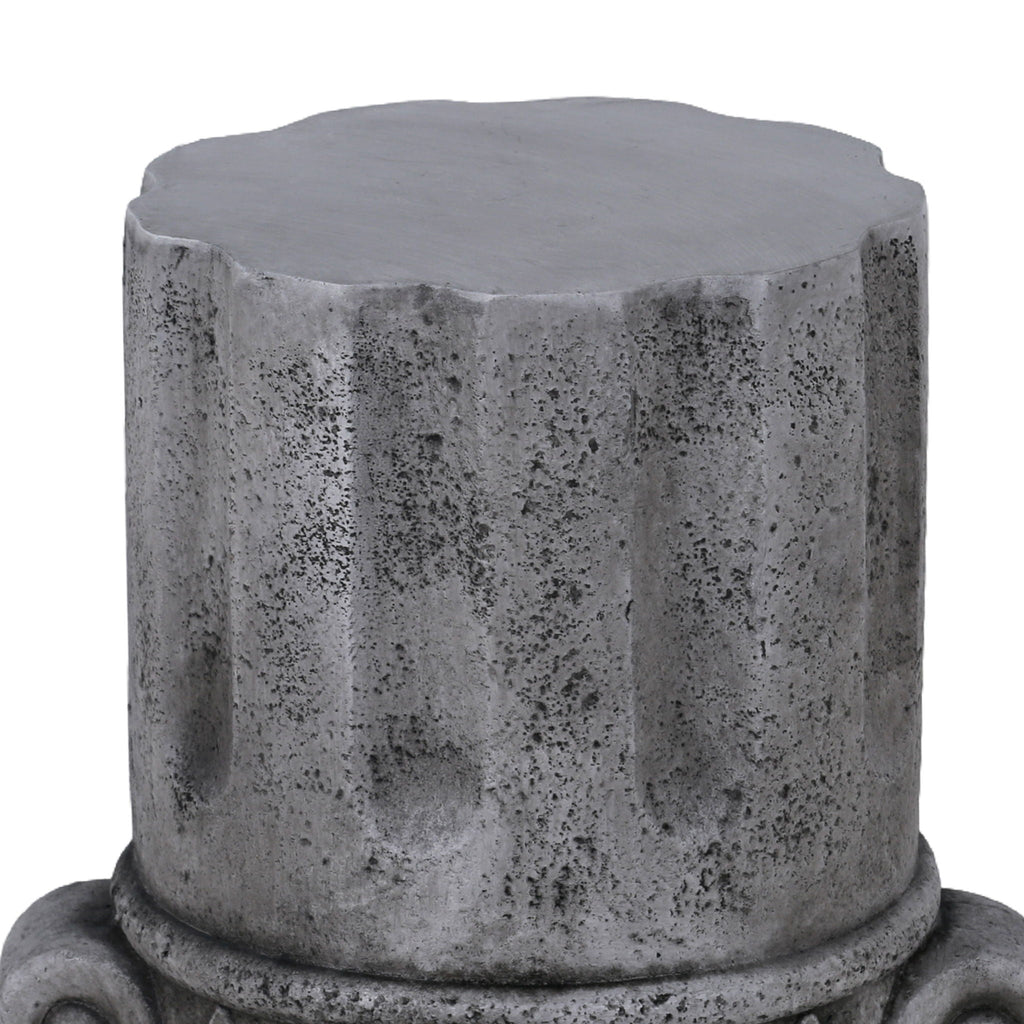 Outdoor End Table, Round Side Table For Patio And Garden - Antique Gray by Unique Piece Furniture