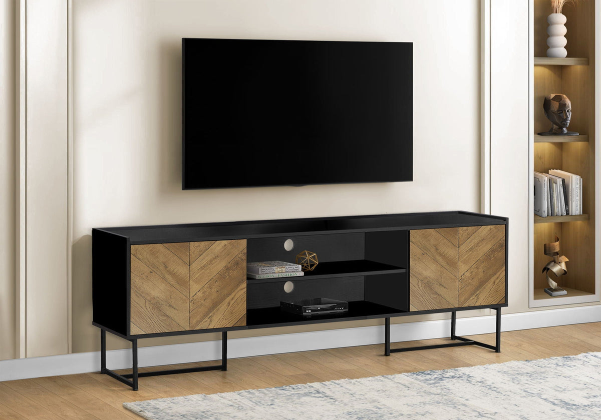 TV Stand, Console, Media Entertainment Center, Storage Cabinet, Modern - Black by Unique Piece Furniture