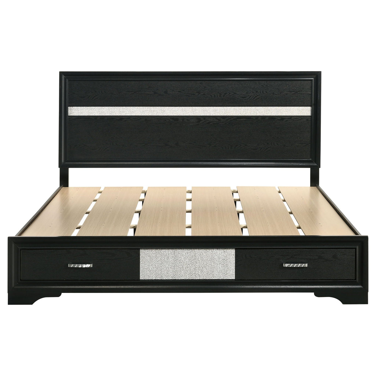 Miranda 51-inch Wood Eastern King Storage Panel Bed Black by Unique Piece Furniture
