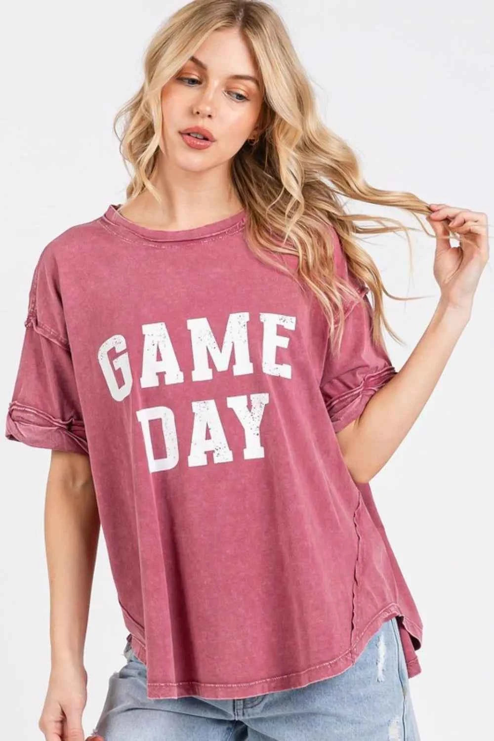 Mittoshop GAME DAY Round Neck Short Sleeve T-Shirt by Wild and Free Boutique