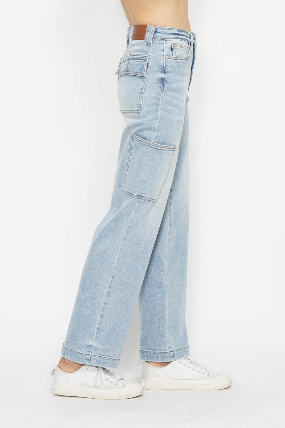 Judy Blue Full Size High Waist Straight Cargo Jeans by Wild and Free Boutique