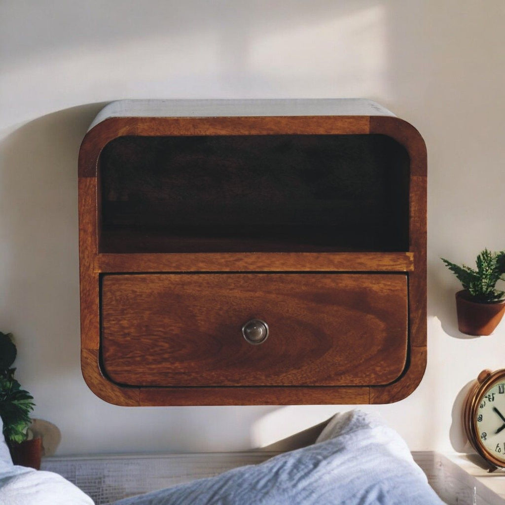 Curved Upper Slot Floating Nightstand by Unique Piece Furniture