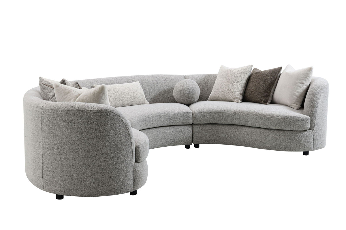 Ivria - Boucle Sectional Sofa With 9 Pillows - Gray by Unique Piece Furniture