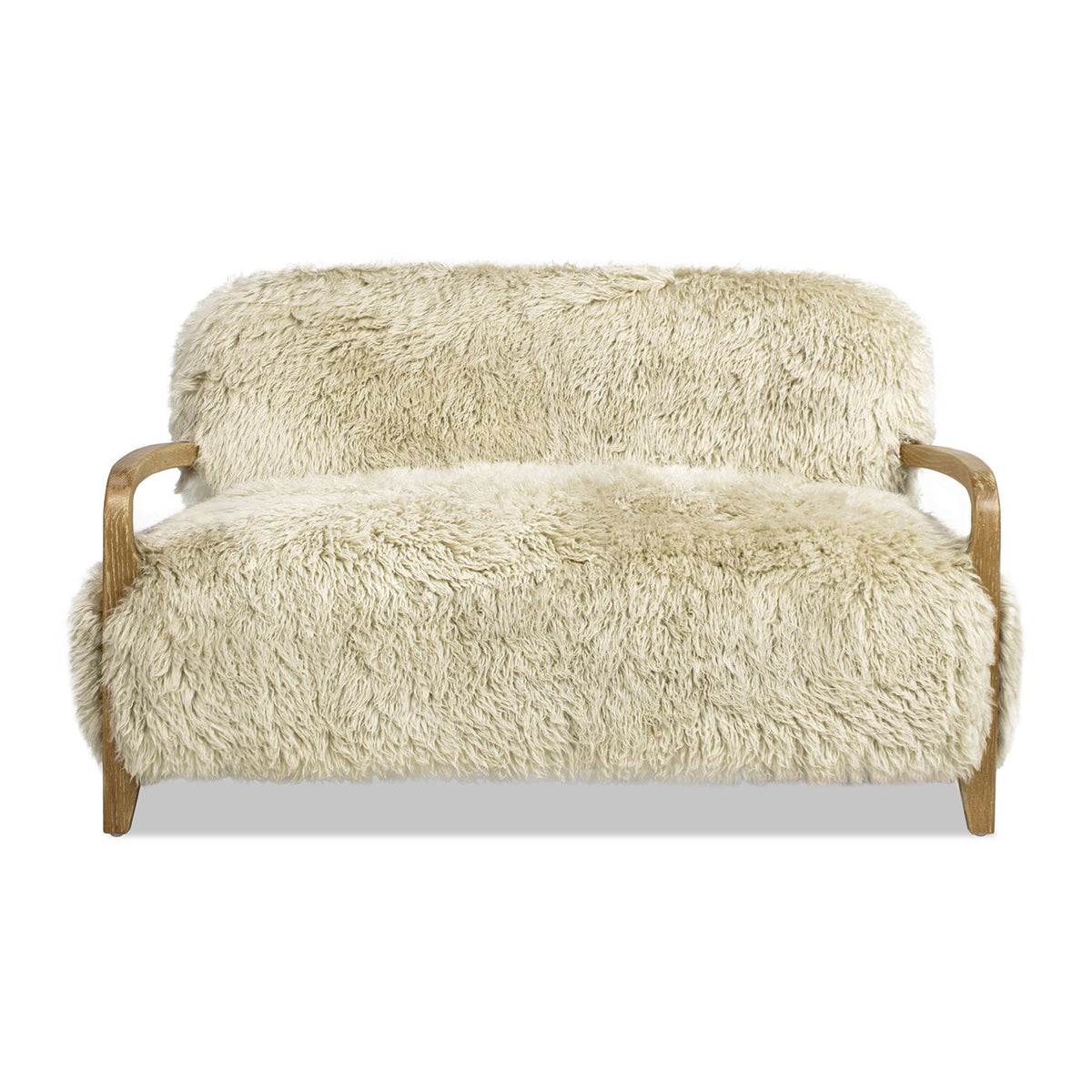 Enchante - Sheepskin Accent Loveseat - Taupe / Natural by Unique Piece Furniture