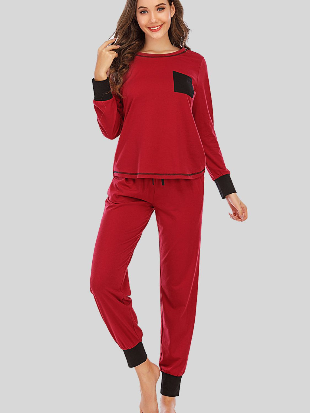 Round Neck Top and Pants Lounge Set by Wild and Free Boutique