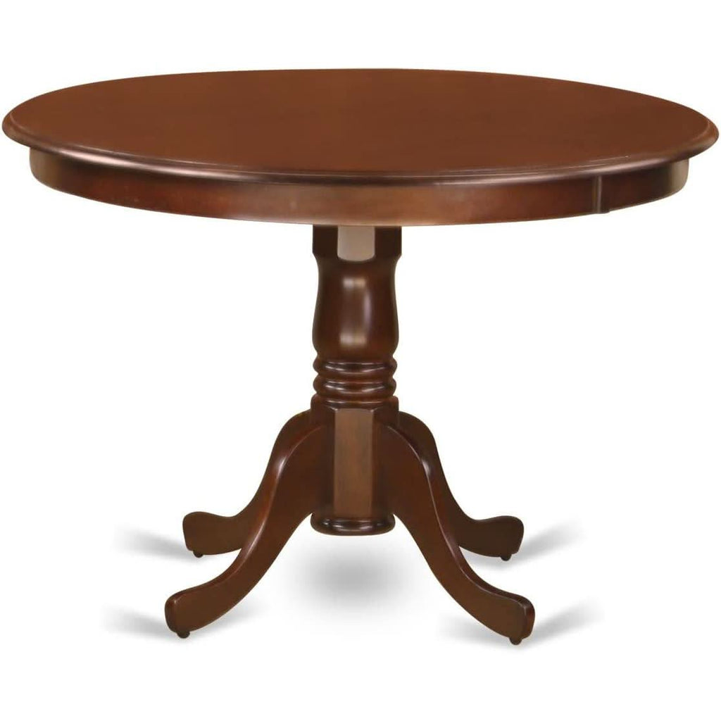 Mahogany Dining Table Set 5 Piece With Linen Chairs by ShipItFurniture
