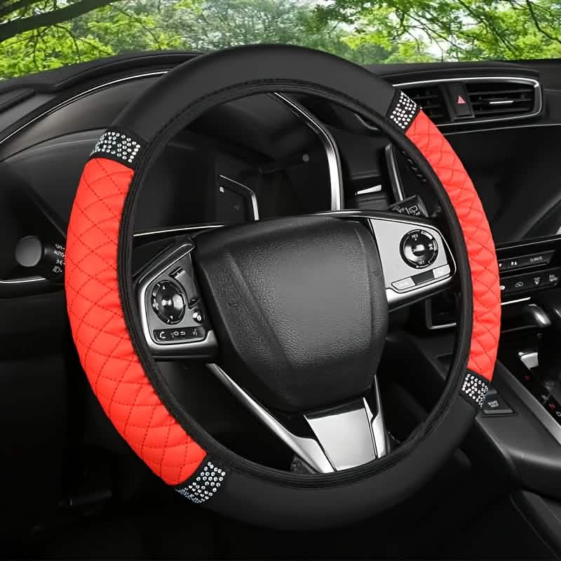 Bling Soft Faux Leather Car Steering Wheel Cover Non-Slip Heat And Cold Protector by DailySale