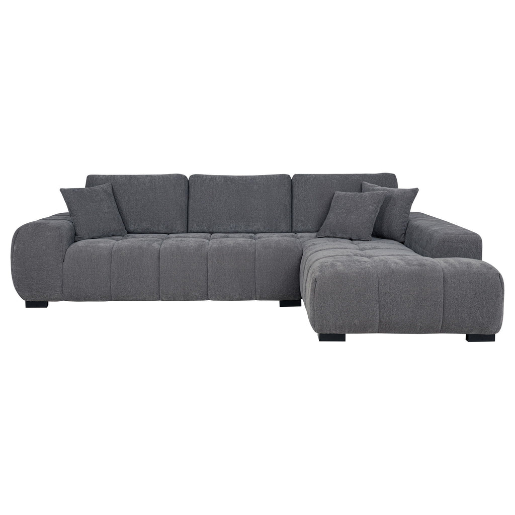 Octavia Upholstered Sectional Chaise Sofa Charcoal Grey by Unique Piece Furniture