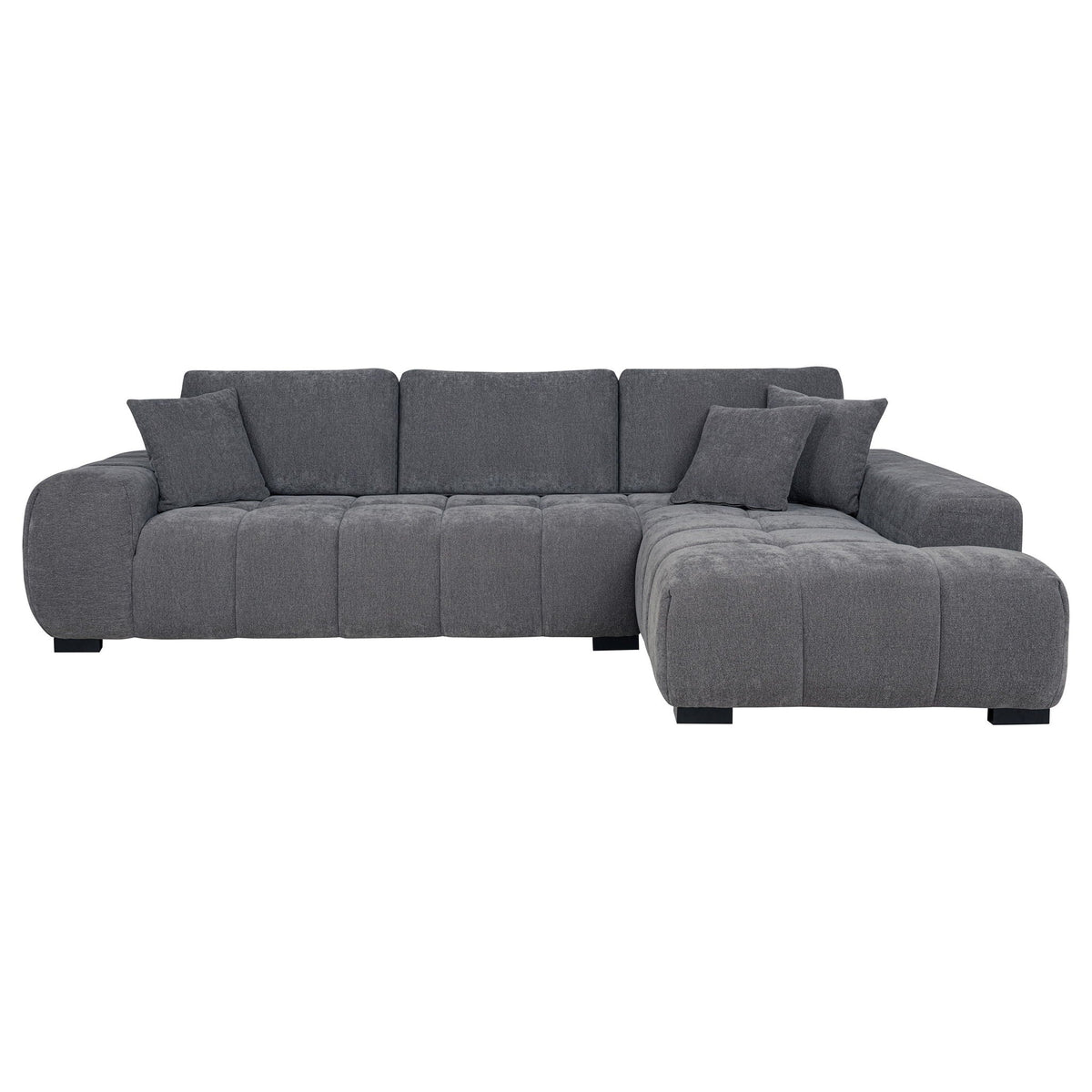 Octavia Upholstered Sectional Chaise Sofa Charcoal Grey by Unique Piece Furniture
