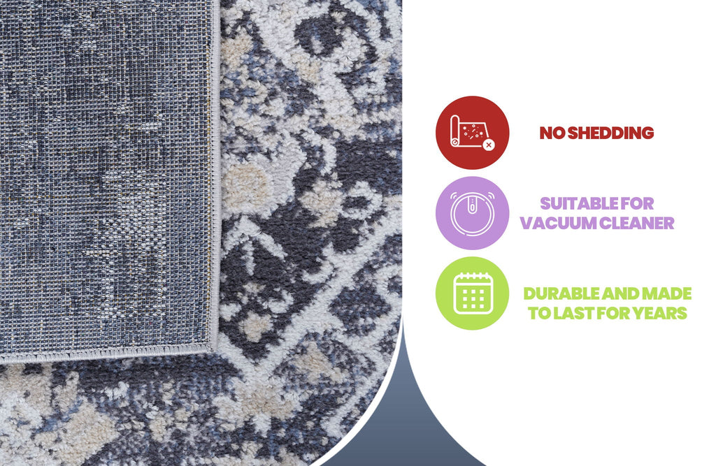 Payas - 5' X 7' Traditional Area Rug - Gray / Blue by Unique Piece Furniture