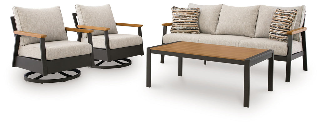Carmel Highlands - Sofa, Chairs, Table Set (Set of 4) - Dark Brown by Unique Piece Furniture