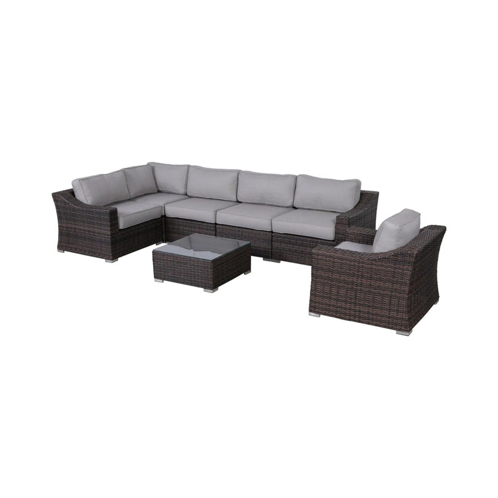 Outdoor Wicker Conversation Set With Cushions, All Weather by Unique Piece Furniture