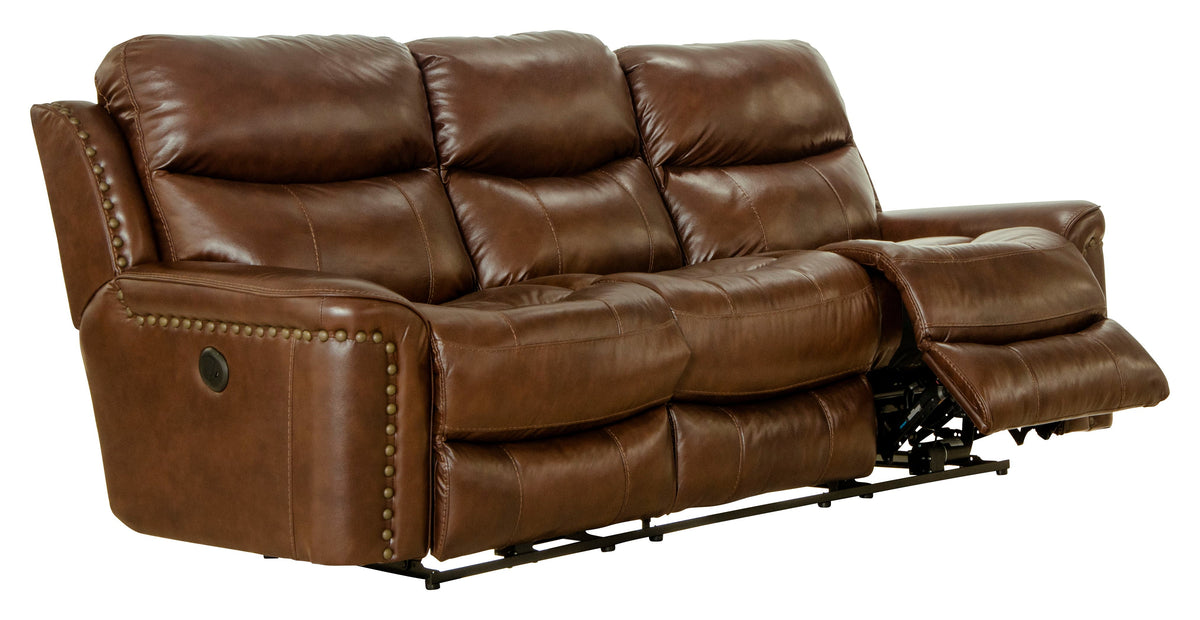 Ceretti - Power Reclining Sofa - Brown Italian Top Grain Leather Match by Unique Piece Furniture