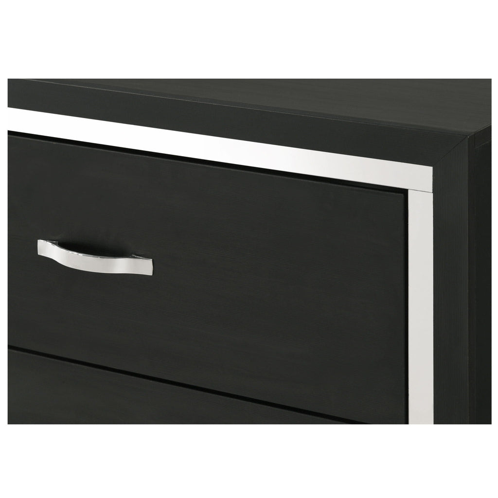 2 Drawer Bedroom Nightstand With Handles - Black by Unique Piece Furniture
