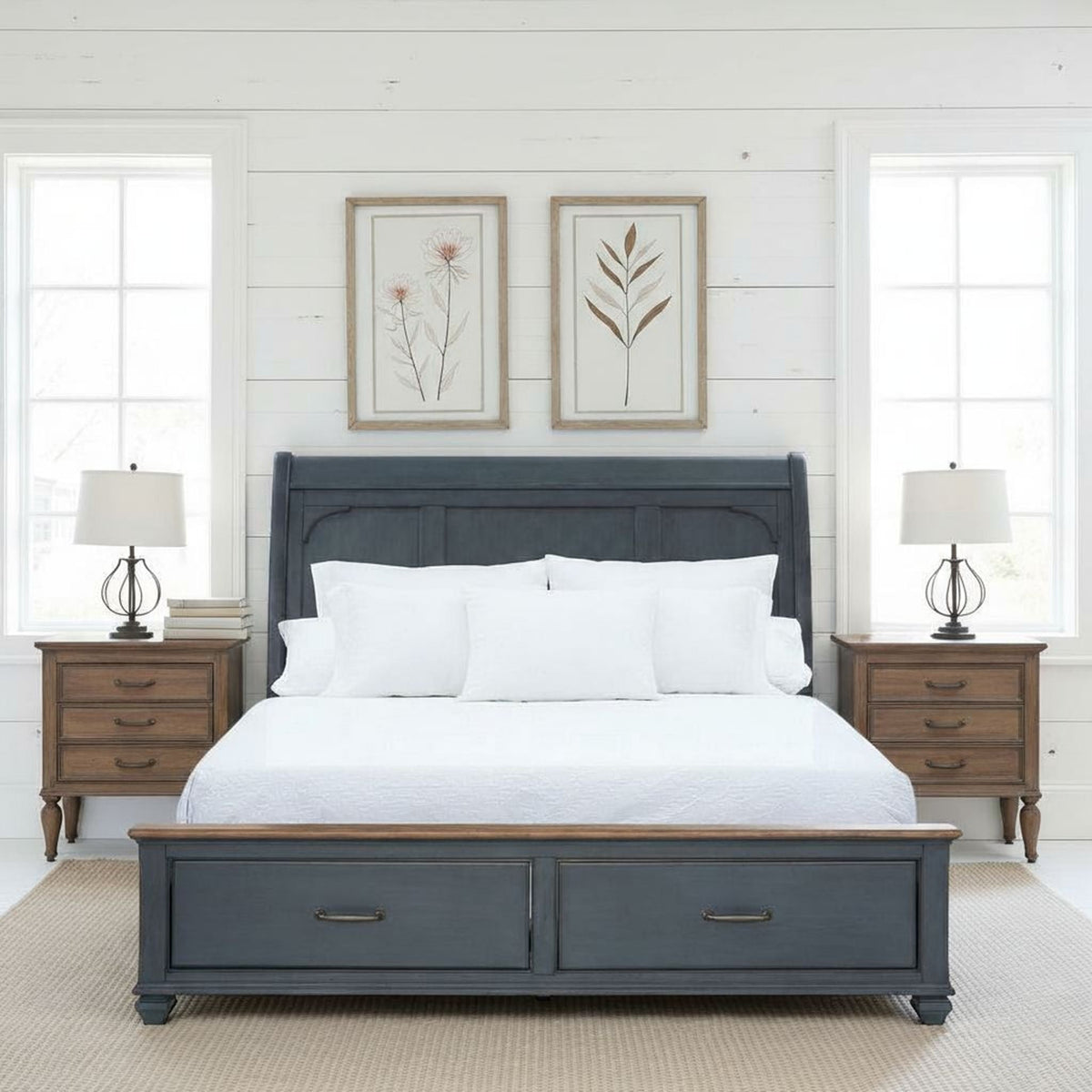 Sleigh Bed & USB Ports by Unique Piece Furniture