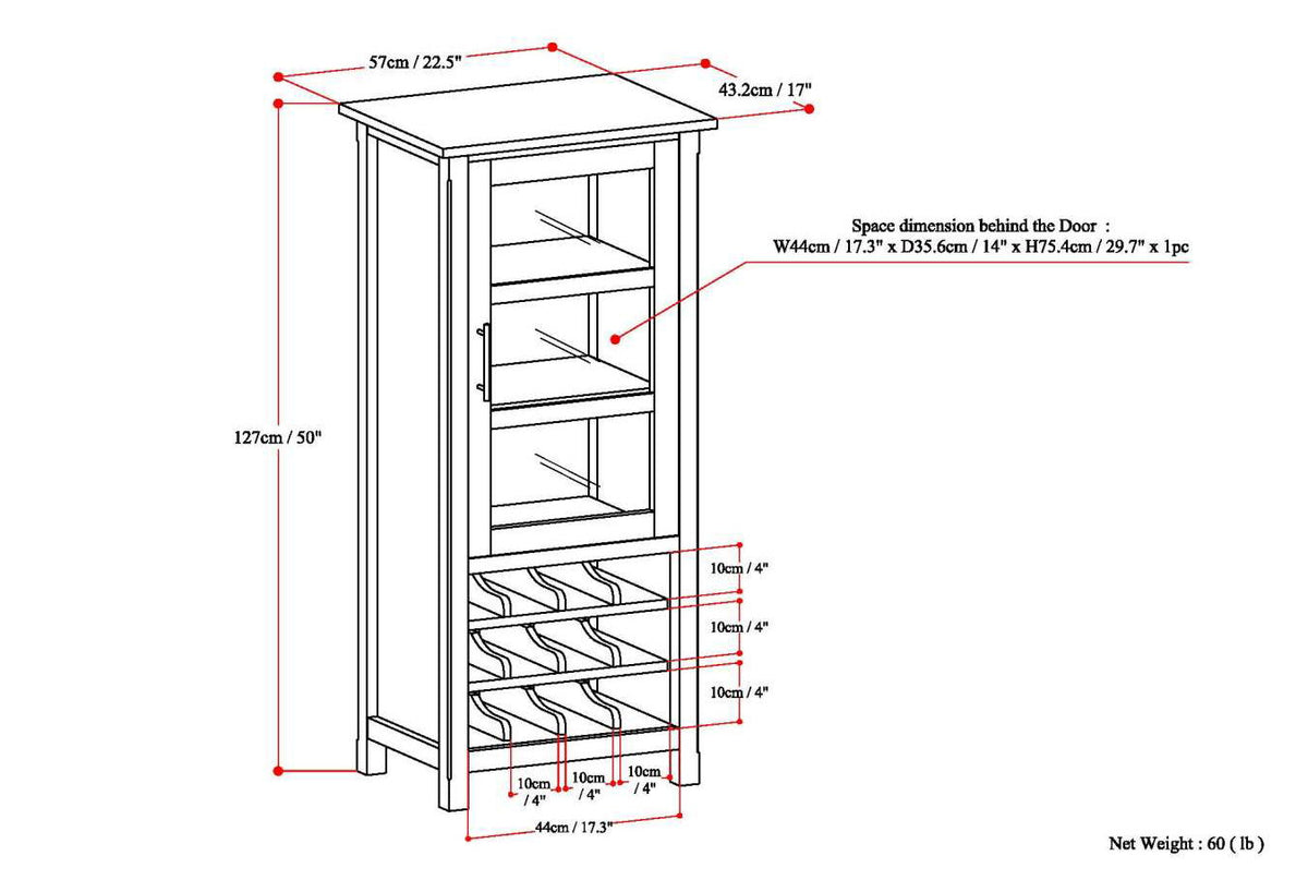 Avalon - High Storage, Wine Rack Cabinet by Unique Piece Furniture