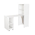 Stretchable Office Desk With Storage Shelves And Mobile Wheels by Unique Piece Furniture
