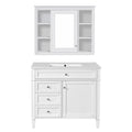 Bathroom Vanity With Mirror Cabinet, Single Sink With 2 Soft Closing Doors And 4 Drawers by Unique Piece Furniture