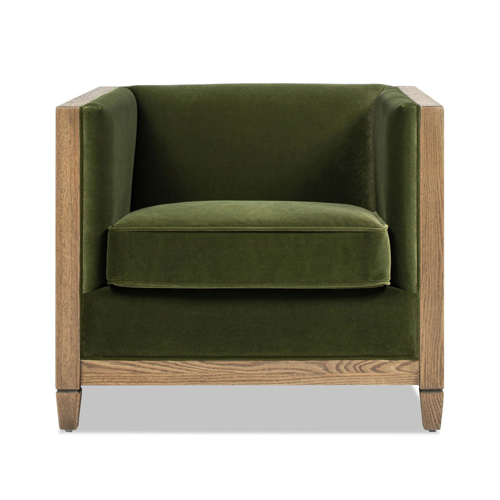 Georgia - Cane Tuxedo Armchair - Olive Green by Unique Piece Furniture