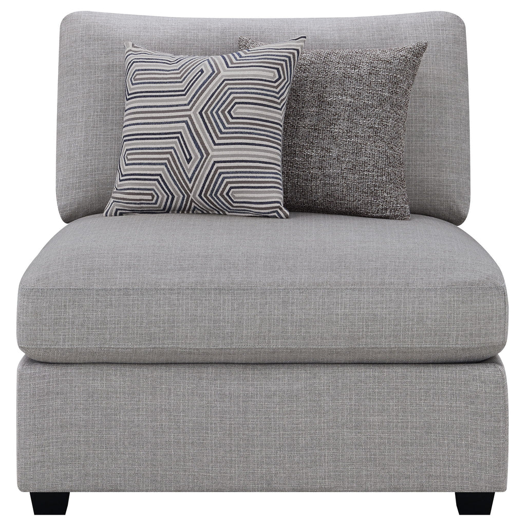 Cambria Upholstered Armless Chair Grey by Unique Piece Furniture