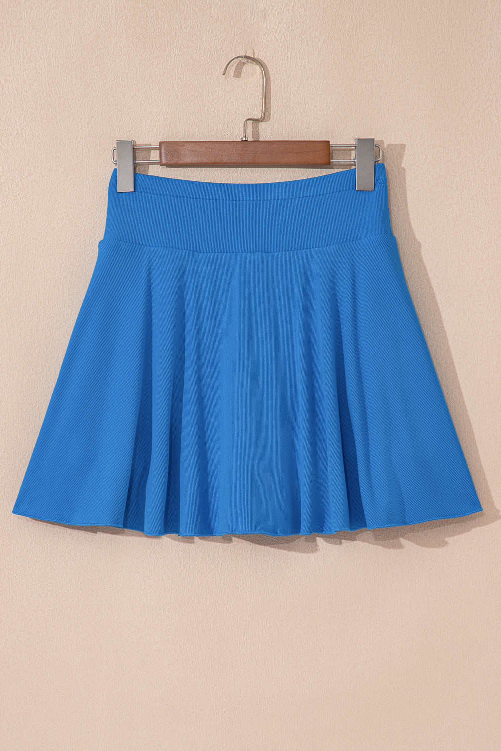 Blue A-line Draped High Waist Pocketed Lined Skort by Wild and Free Boutique