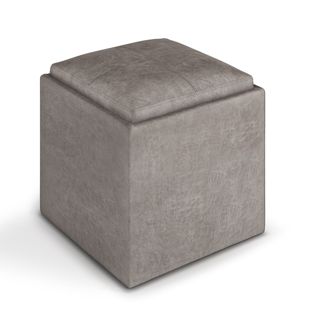 Rockwood - Upholstered Cube Storage Ottoman With Tray by Unique Piece Furniture
