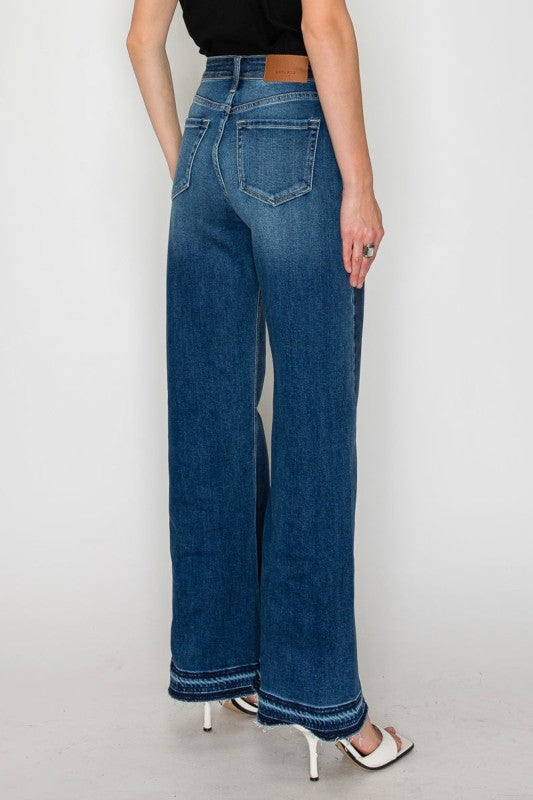 AT2005WDM - HIGH RISE FLARE JEANS by The Diamond Empire LLC