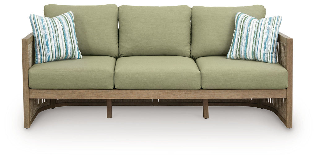 Serena Shores - Sofa With Cushion - Beige / Green by Unique Piece Furniture