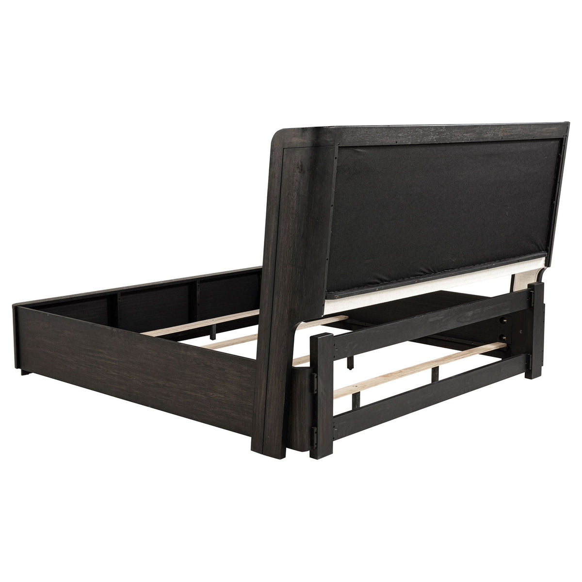 Leandro 55-inch Eastern King Wingback Bed Burnished Black by Unique Piece Furniture